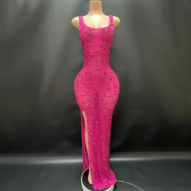 Aurora Rhinestone Sheer Gown