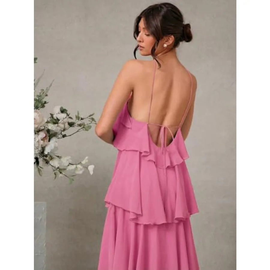 Solange Ruffle Halter Maxi