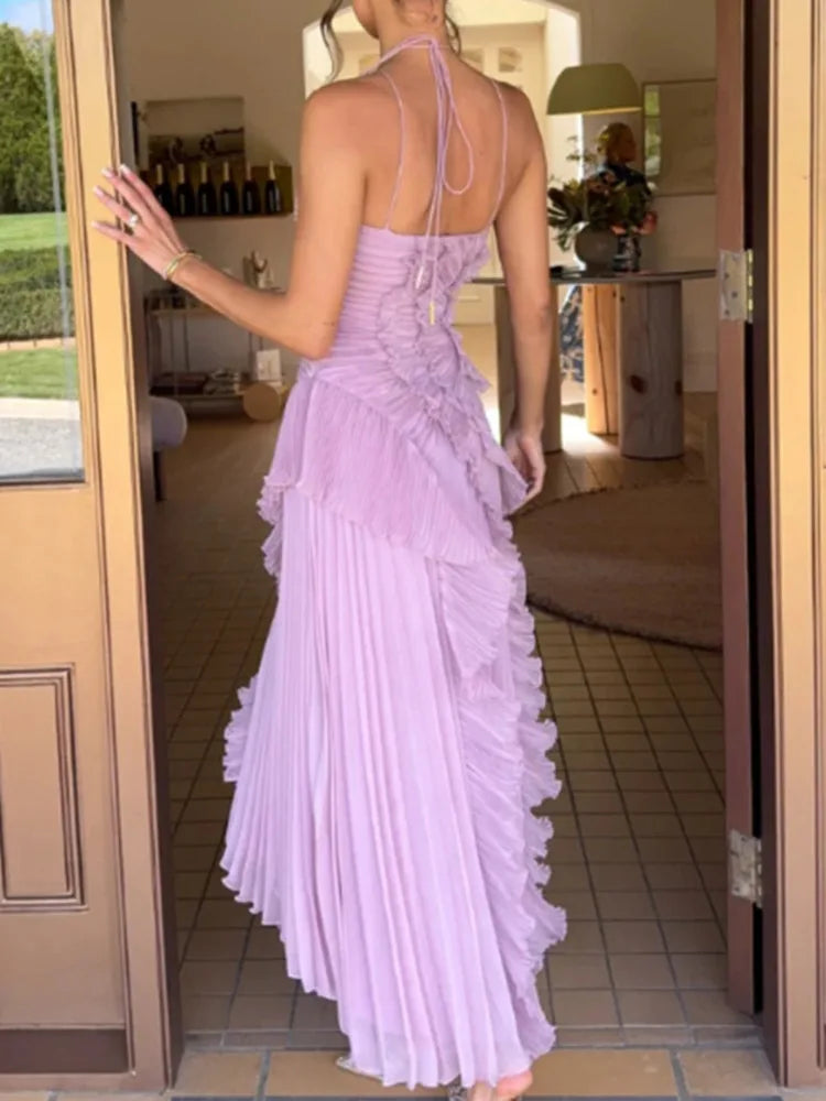 Quinn Ruched Halter Dress