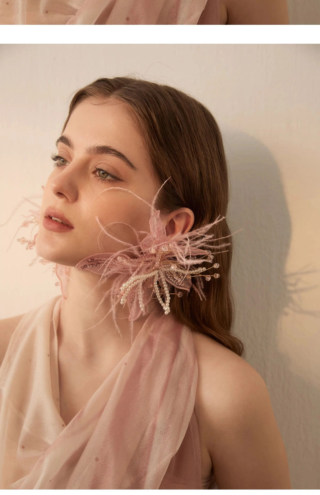 Plume Feather Drop Earrings