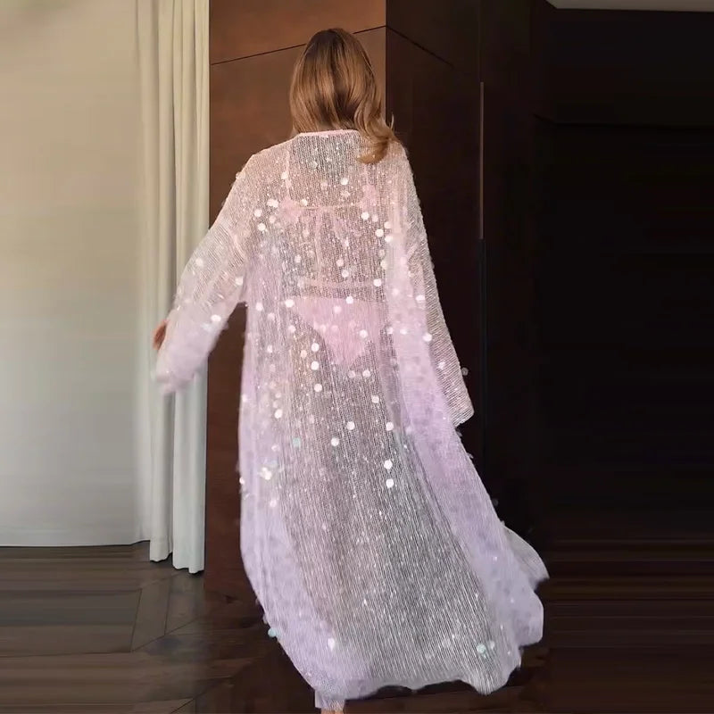 Glacé Sequin Cardigan Dress