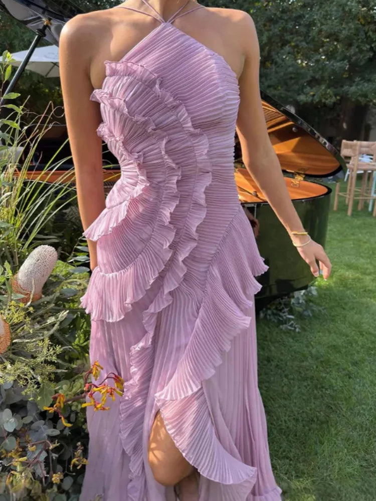 Quinn Ruched Halter Dress