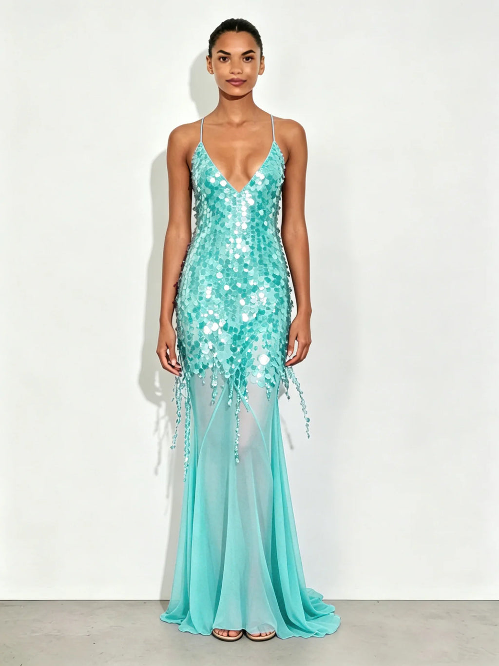 Aria Beaded Fishtail Gown