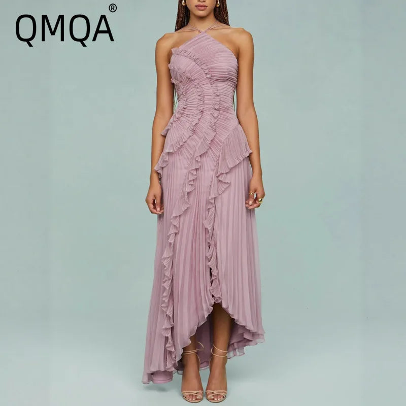 Quinn Ruched Halter Dress