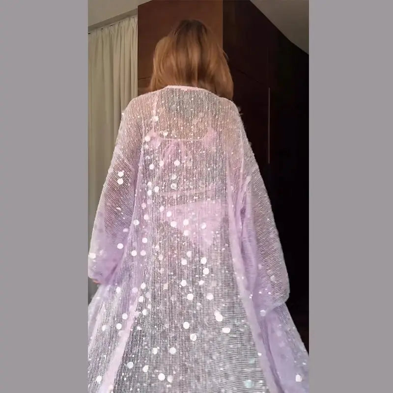 Glacé Sequin Cardigan Dress