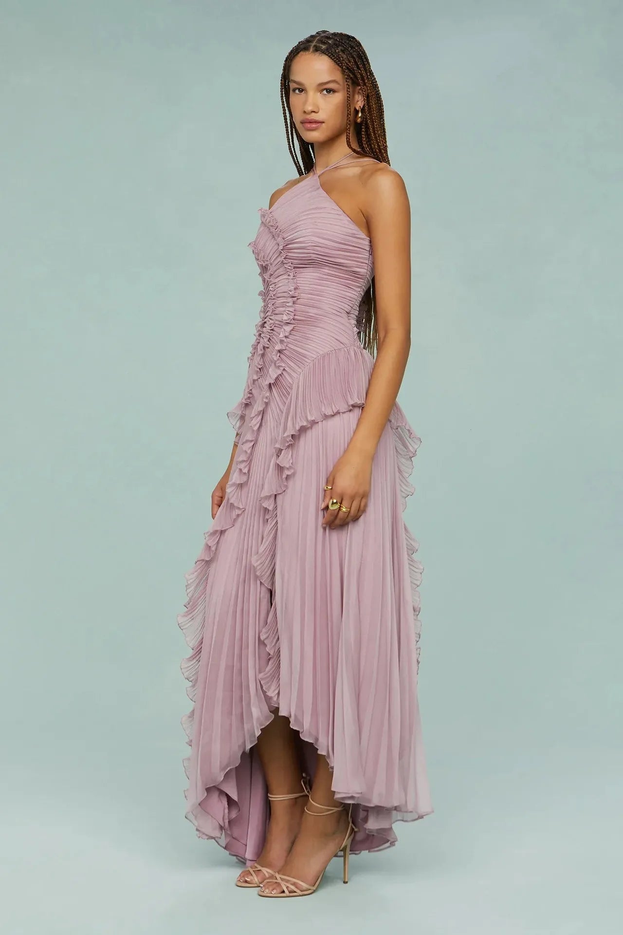 Quinn Ruched Halter Dress