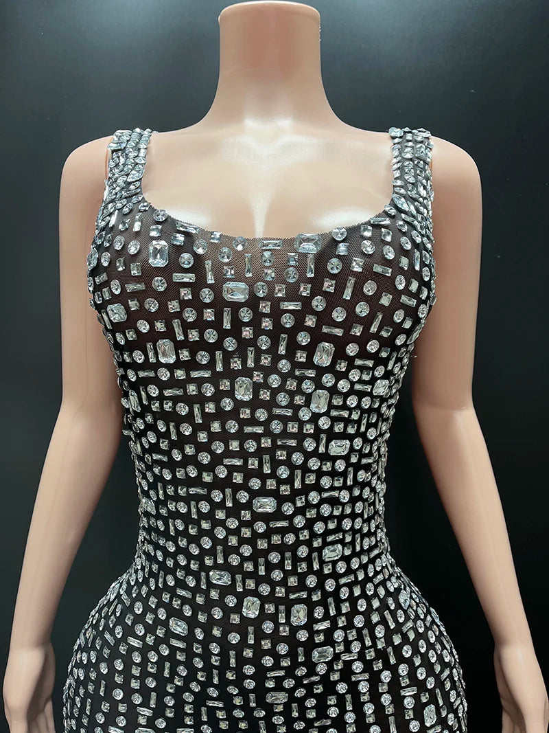 Aurora Rhinestone Sheer Gown